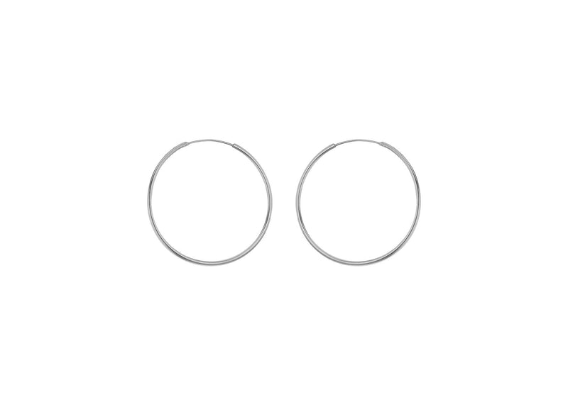 Sterling Silver 20mm Plain Hoop Earrings