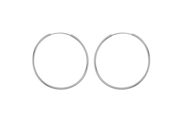 Sterling Silver 35mm Plain Hoop Earrings