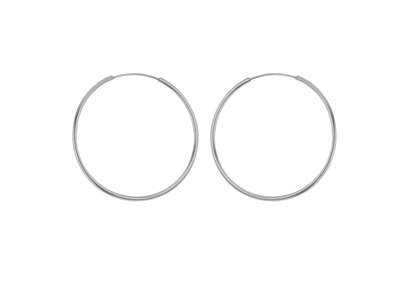 Sterling Silver 35mm Plain Hoop Earrings