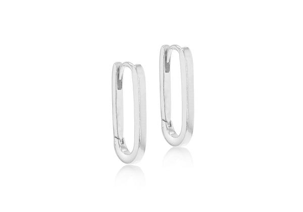 Sterling Silver Square Hoop Creole Earrings