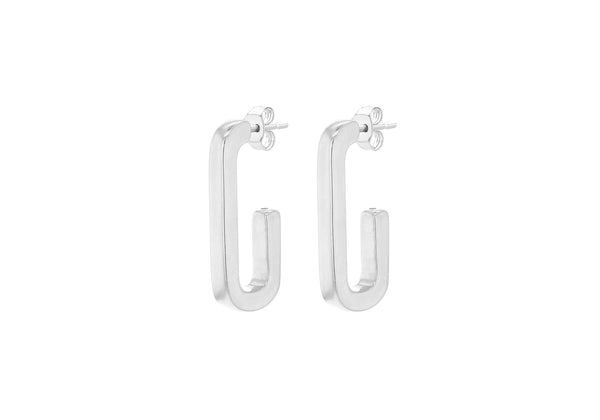 Yellow Gold Plated Square Hook Earrings