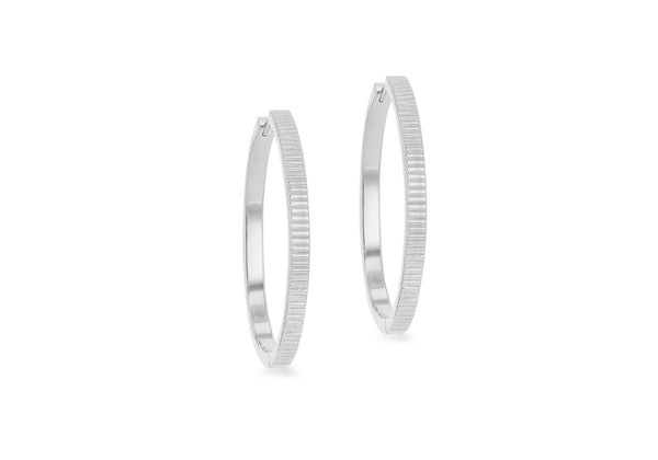 Sterling Silver Channel Tube Hoop Earrings