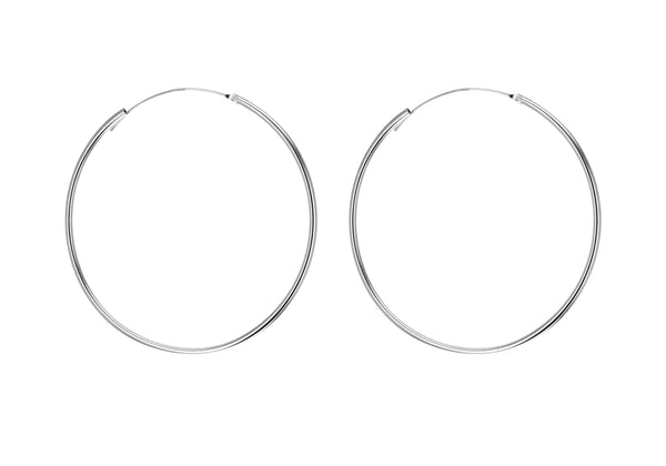 Sterling Silver 50mm Endless Hoop Earrings