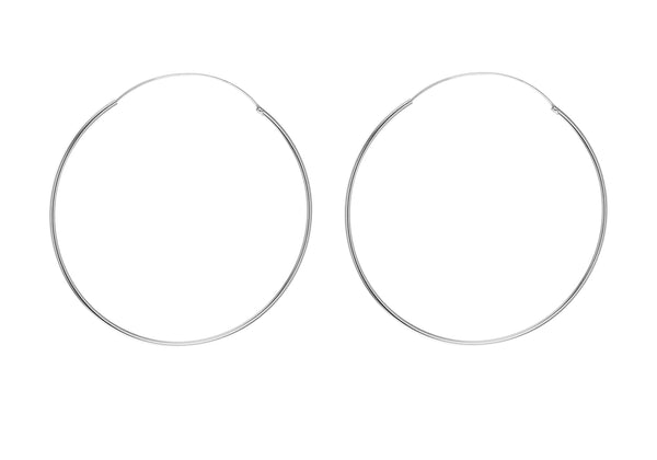 Sterling Silver 70mm Endless Hoop Earrings