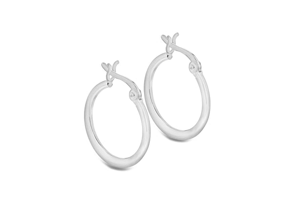 Sterling Silver 18.5mm x 20mm Graduated Round Hoop Creole Earrings