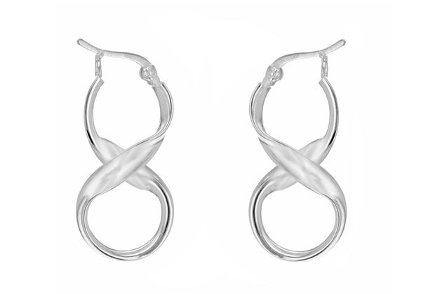 Sterling Silver 'Figure 8' Creole Earrings