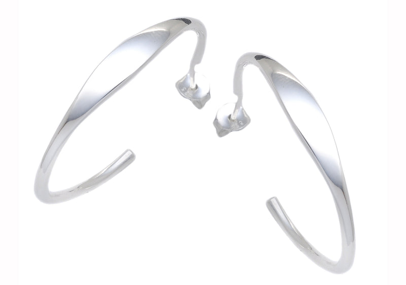 Sterling Silver Knife Edge Hoop Earrings