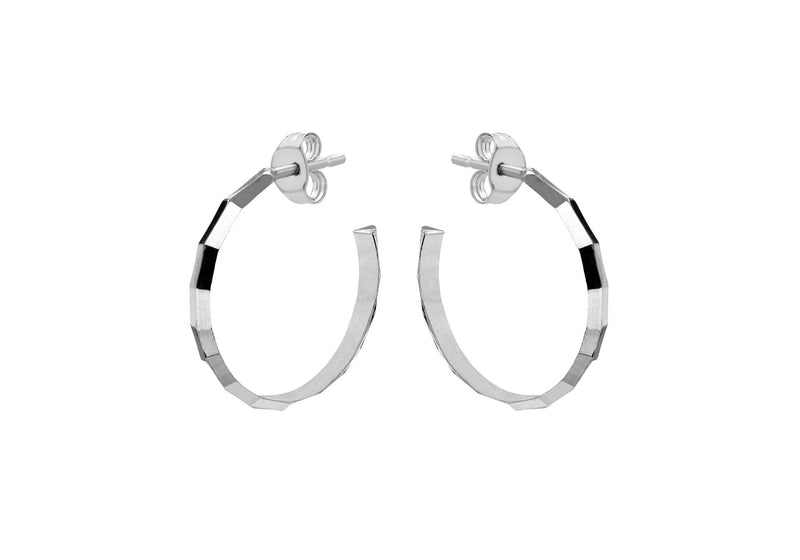 Sterling Silver 20mm Diamond Cut Hoop Earrings