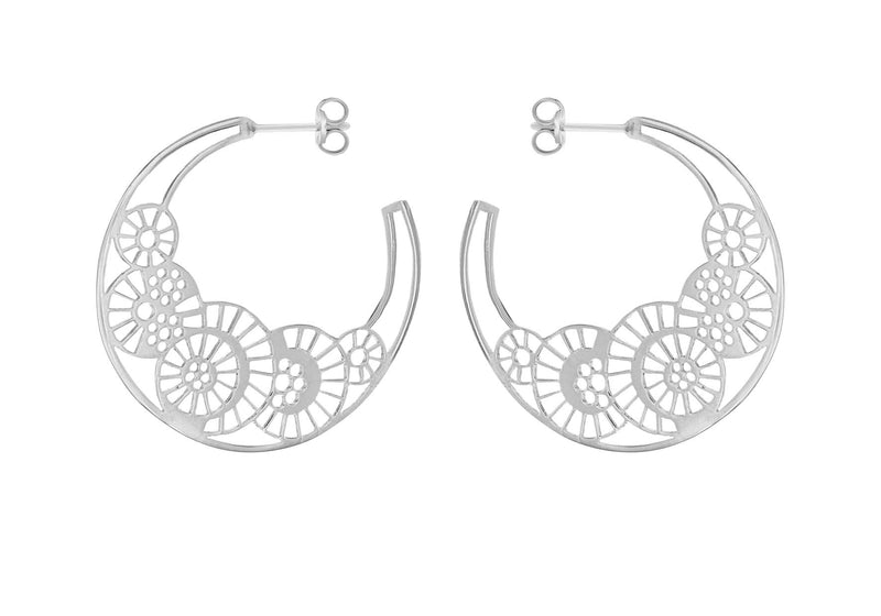 Sterling Silver 40mm CutoCut Graduated Hoop Earrings