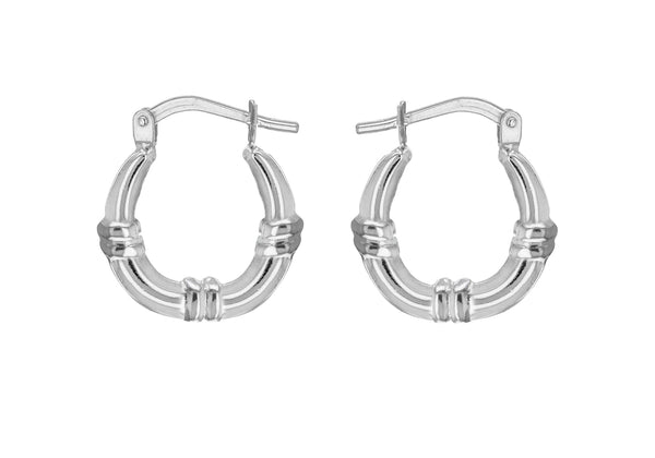 Sterling Silver 19.3mm x 20.5mm Triple-Knot Creole Earrings