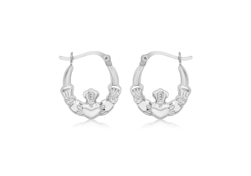 Sterling Silver laddagh Creole Earrings