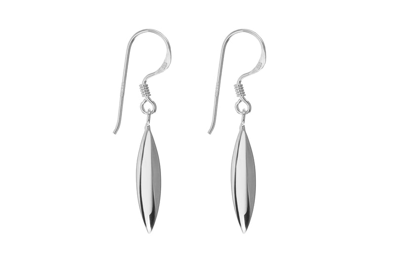 Sterling Silver 4.7mm x 35mm Oblong Drop Earrings