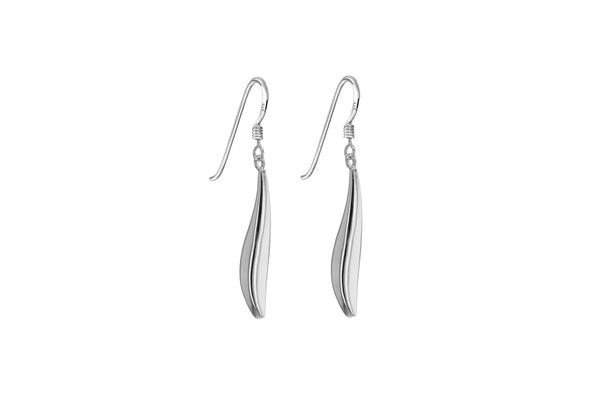 Sterling Silver Organic Oblong Drop Earrings