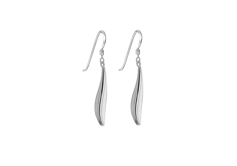 Sterling Silver Organic Oblong Drop Earrings