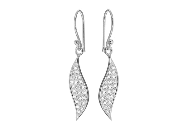 Sterling Silver Crystalique urve Drop Earrings