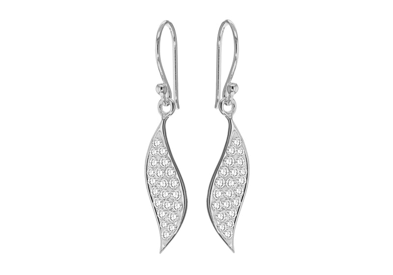 Sterling Silver Crystalique urve Drop Earrings