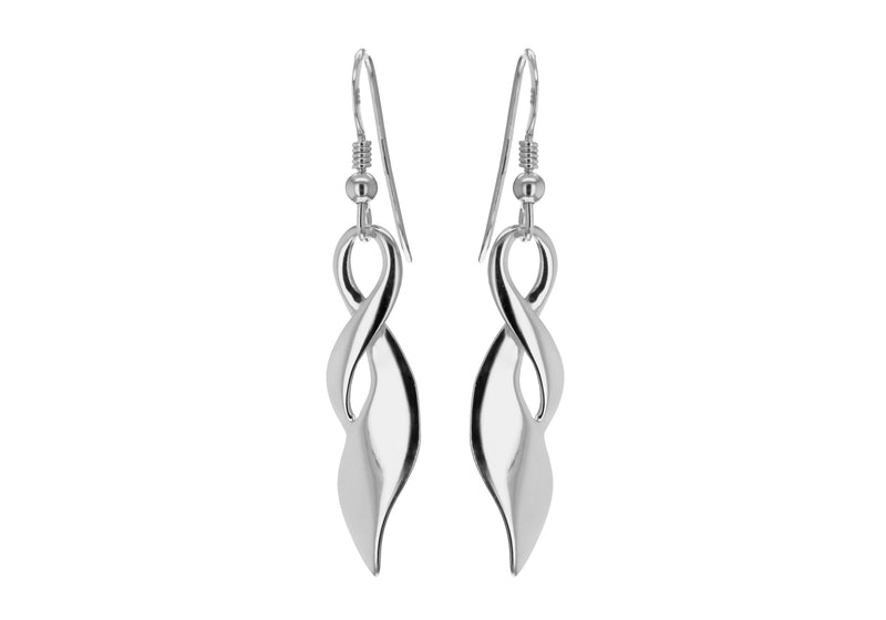 Sterling Silver Twist Drop Earrings