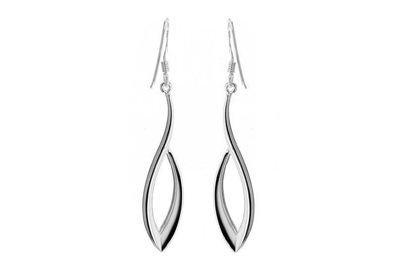 Sterling Silver Open Ellipse Drop Earrings