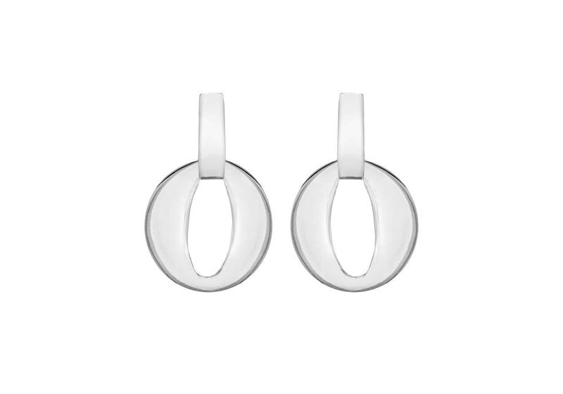 Sterling Silver Circle CutoCut Drop Earrings