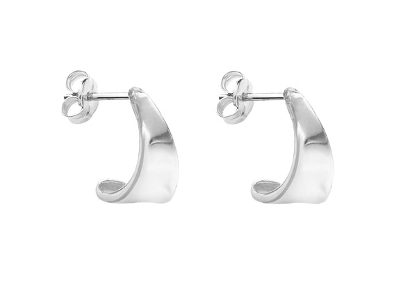 Sterling Silver 7.5mm x 12.7mm Tapered Half-Hoop Earrings