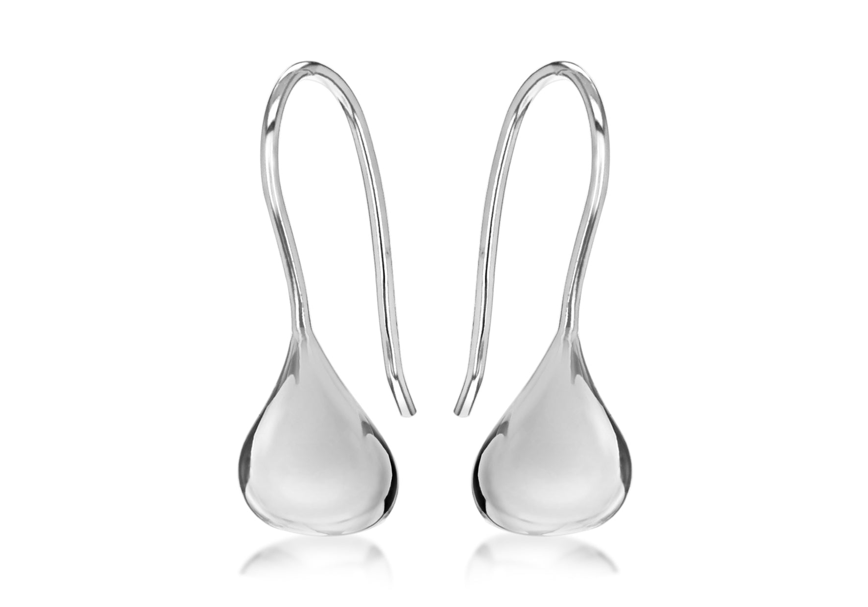 Sterling Silver Heart Drop Hook Earrings