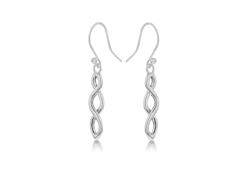 SILVER TWIST WIRE DROP ER9