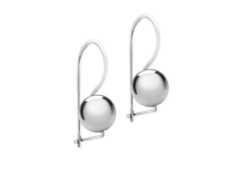 Sterling Silver 8mm Ball Drop Earrings