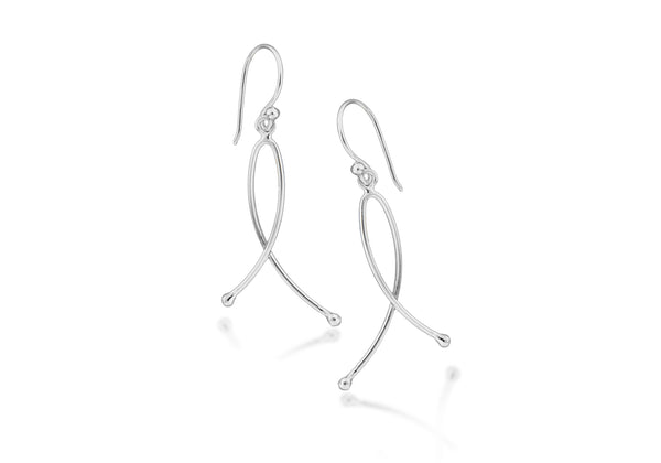 SILVER DBL WIRE DROP EARRing