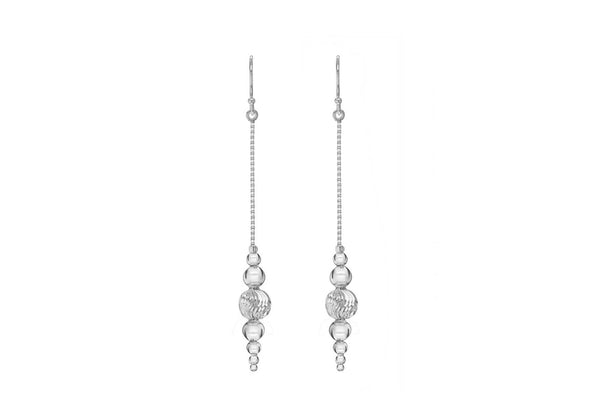 Sterling Silver Ethni Bead Drop Earrings