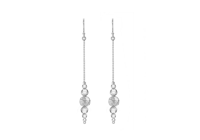 Sterling Silver Ethni Bead Drop Earrings