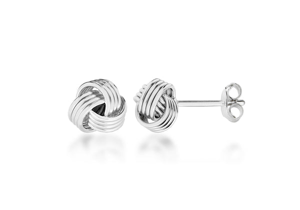 Sterling Silver 8mm Knot Stud Earrings