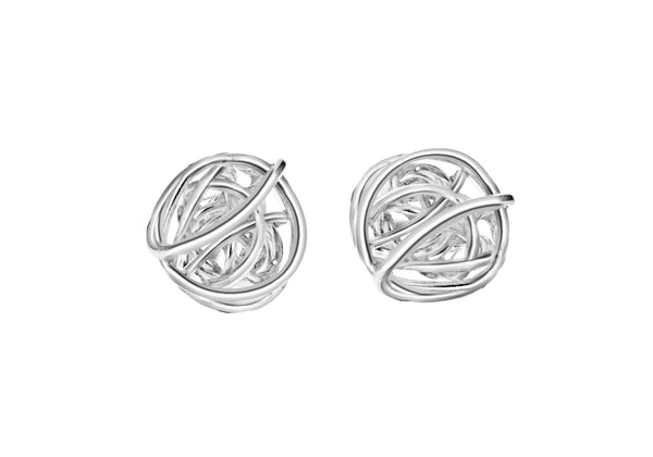 Sterling Silver 7mm Wire Ball Stud Earrings