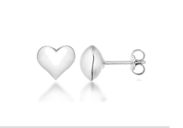 SILVER PUFFED HEART STUD E/R9