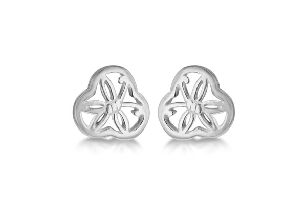 cSILVER CUTOUT STUD EARRINGS