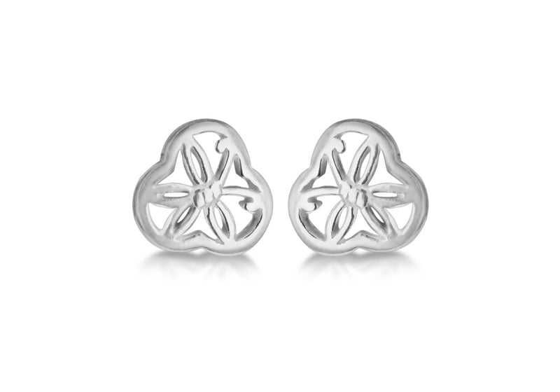 cSILVER CUTOUT STUD EARRINGS