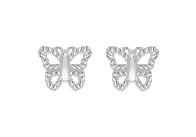 Sterling Silver 9mm x 7mm BCutterfly Stud Earrings