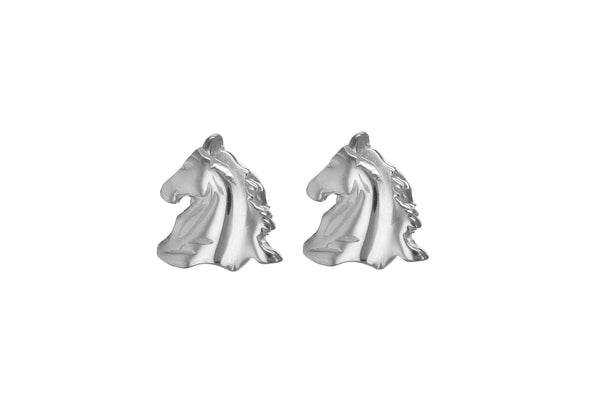 Sterling Silver Horse Head Stud Earrings