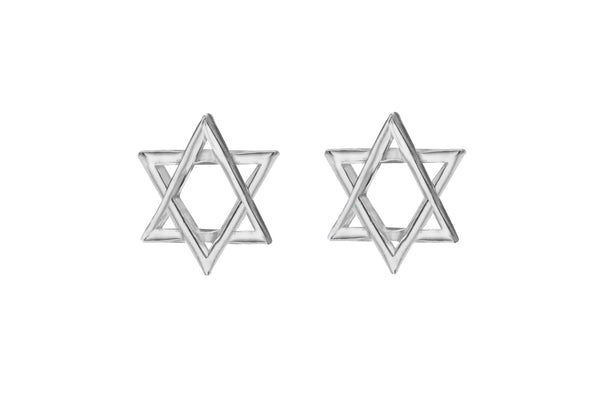 Sterling Silver 'Star of David' Stud Earrings