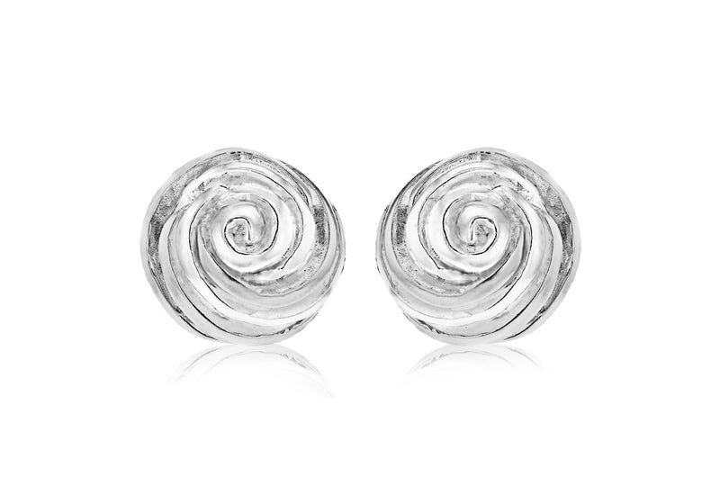 Sterling Silver 16mm Rose Stud Earrings