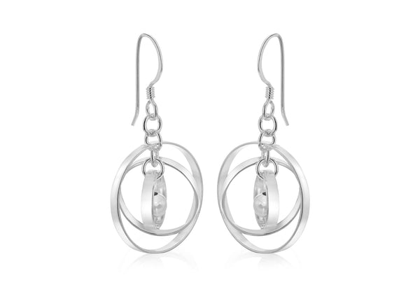 SILVER HOOP & BALL DROP Earrings