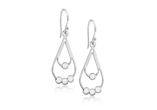 Sterling Silver Ball and Teardrop Earrings