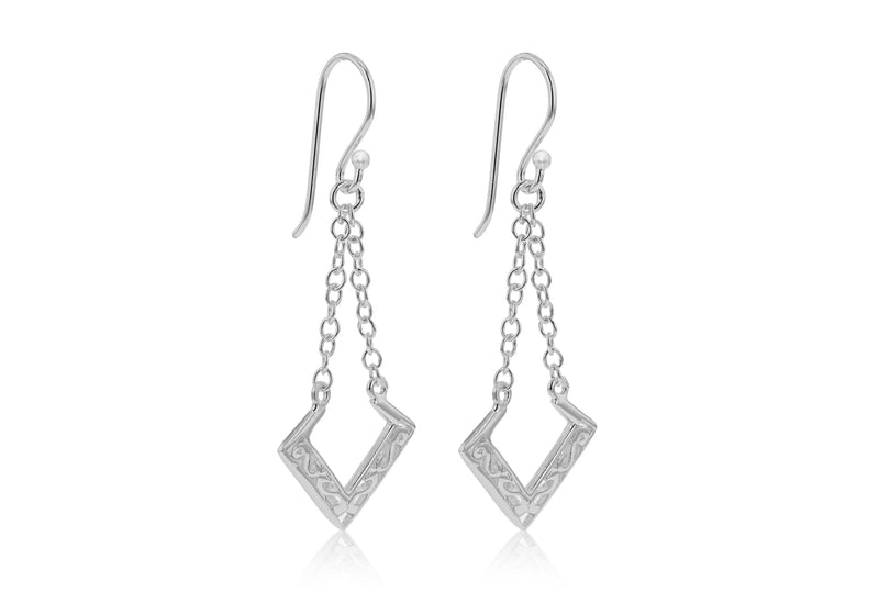 Sterling Silver Filigree Lantern Earrings 