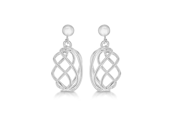 SILVER WIRE BALL DROP EARRing