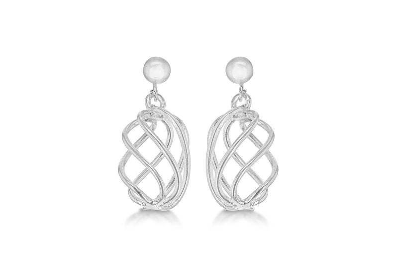 SILVER WIRE BALL DROP EARRing