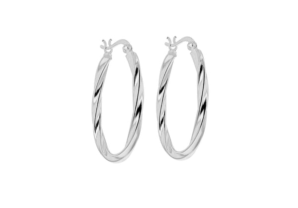 SILVER OVAL TWIST EARRing