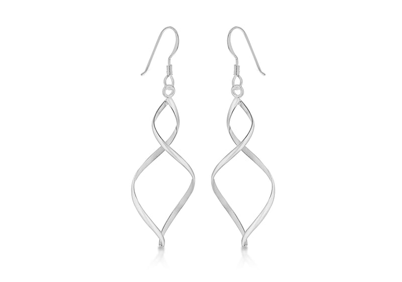 Silver Twist Teardrop Earrings