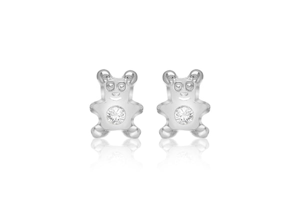 SILVER ES084 TEDDY Zirconia  EARRing