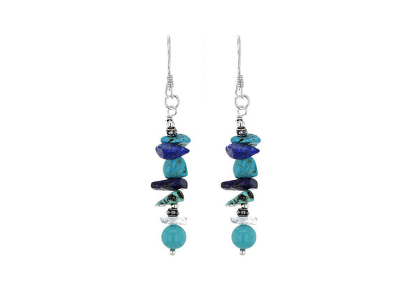 Sterling Silver Turquoise Bead Drop Earrings