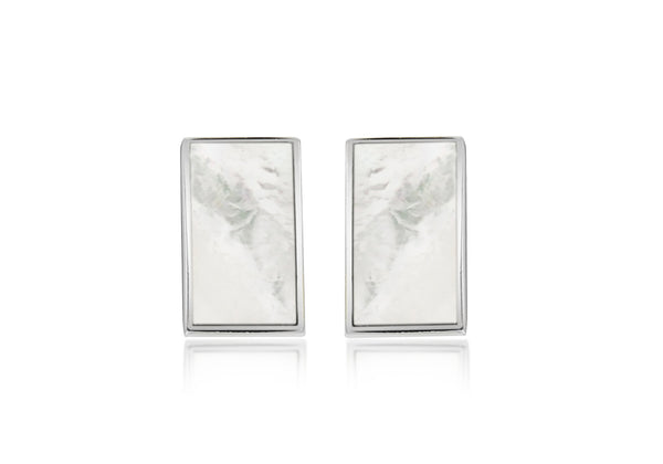 SILVER RET MOP STUD EARRing