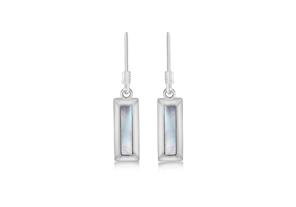 SILVER WHITE MOP DROP EARRing